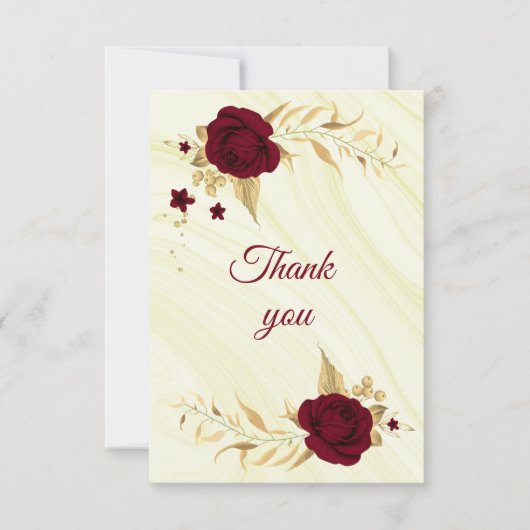 bordeauxfarbener Marmor Dankeskarte (Vorderseite)