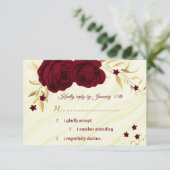 bordeauxfarbener Marmor RSVP Karte (Stehend Vorderseite)