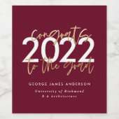 bordeauxrot, modernes Drehbuch, stylish graduate Weinetikett (Einzelnes Label)