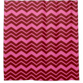 Bordeauxrot Pink Chevron Zickzack-Muster Duschvorhang (Vorderseite)