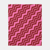 Bordeauxrot Pink Chevron Zickzack-Muster  Fleecedecke (Vorderseite)