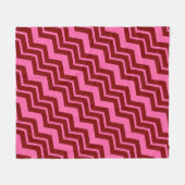 Bordeauxrot Pink Chevron Zickzack-Muster  Fleecedecke (Vorderseite (Horizontal))