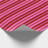 Bordeauxrot Pink Streifen Design Geschenkpapier (Ecke)