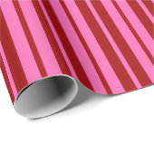 Bordeauxrot Pink Streifen Design Geschenkpapier (Rolleneckpunkt)