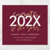 bordeauxrot und goldfarben, moderne Schrift, stilv Schaumweinetikett (Einzelnes Label)