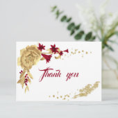 bordeauxrote Blume botanische Dankeschön-Karte Dankeskarte (Stehend Vorderseite)