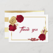 bordeauxrote Blume geometrisch danke Karte (Vorne/Hinten)