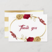 bordeauxrote Blume geometrisch danke Karte (Vorne/Hinten)