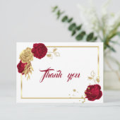 bordeauxrote Blume geometrisch danke Karte (Stehend Vorderseite)