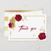 bordeauxrote Blume geometrisch danke Karte (Vorne/Hinten)