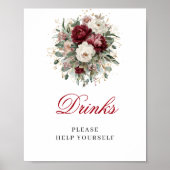 Bordeauxroter Burgunder Drinks 8x10 Tischschild Poster (Vorne)