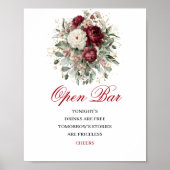 Bordeauxroter Burgunder Open Bar Tischschild Poster (Vorne)