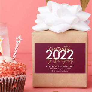 bordeauxroter, moderner Abschluss Rechteckiger Aufkleber