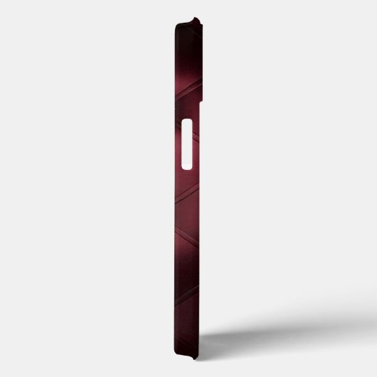 bordeauxrotes Leder Einfach minimalistisch, modern Case-Mate iPhone Hülle (Rückseite / Rechts)