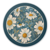 Borded Art Nouveau Shasta Daisy Keramikknauf (Vorderseite)