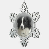Border-Collie-1. Weihnachtsverzierung Schneeflocken Zinn-Ornament (Rechts)