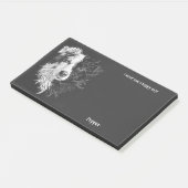 Border Collie Abstrakt Art Dog Name Post-it Klebezettel (angewinkelt)