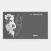Border Collie Abstrakt Art Dog Name Post-it Klebezettel (Vorderseite)