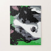 Border Collie Abstrakt Dog Puzzle (Vertikal)