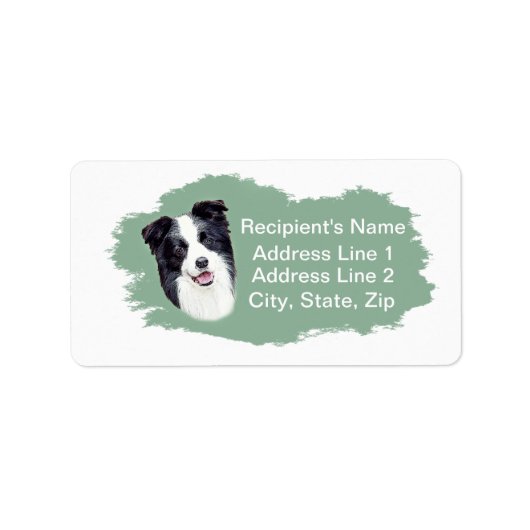 Border Collie Address Labels Adressaufkleber (Vorne)