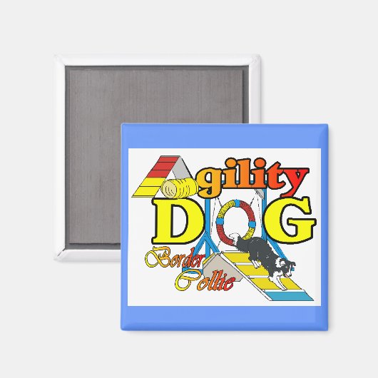 Border Collie Agility Geschenke Magnet (Vorderseite/Rückseite)