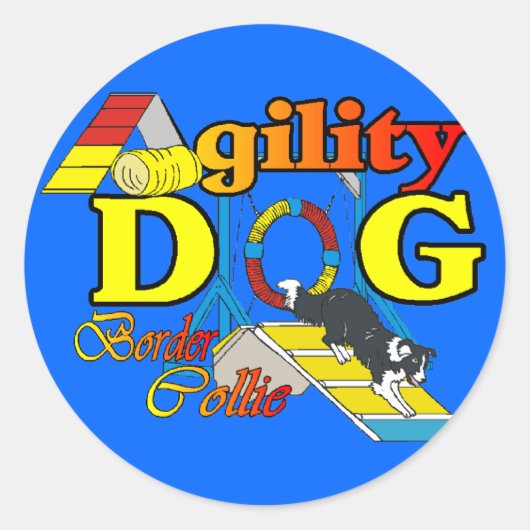 Border Collie Agility Geschenke Runder Aufkleber (Vorderseite)