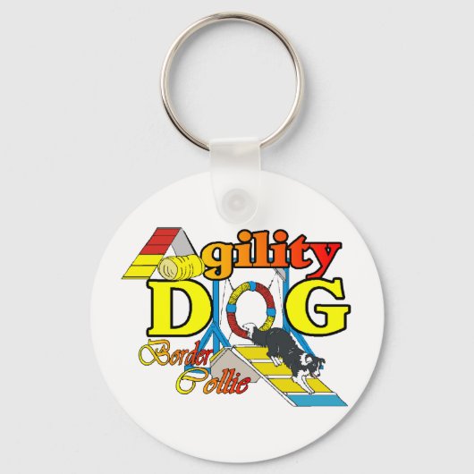 Border Collie Agility Geschenke Schlüsselanhänger (Vorderseite)
