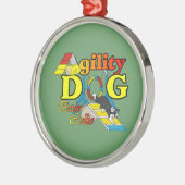 Border Collie Agility Ornament Aus Metall (Links)