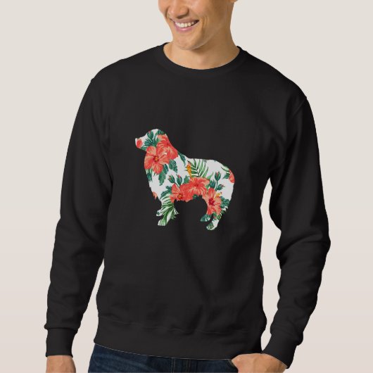 Border Collie Aloha Hawaiian Hund Sweatshirt (Vorderseite)