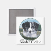 Border Collie am Arbeitsplatz Magnet (Vorderseite/Rückseite)