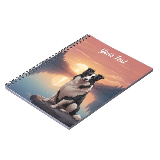 Border Collie am See Notizblock (Linke Seite)