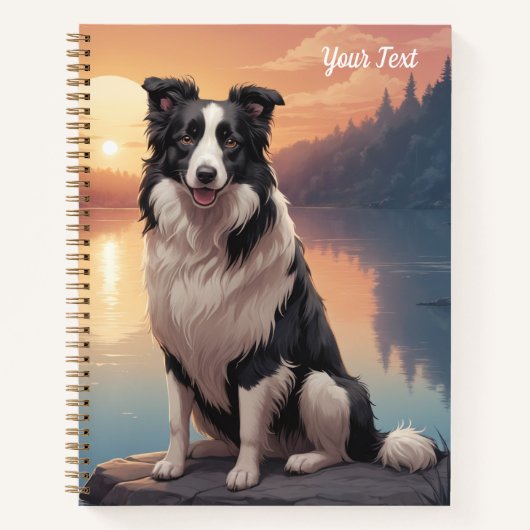 Border Collie am See Notizblock (Vorderseite)