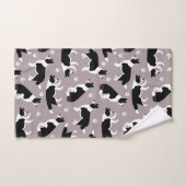 Border Collie and Paw Print Bath Handtuch Set (Handtuch)