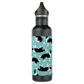 Border Collie and Paw Print Edelstahlflasche (Links)