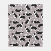 Border Collie and Paw Print Fleece Blanket (Vorderseite)