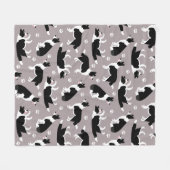 Border Collie and Paw Print Fleece Blanket (Vorderseite (Horizontal))