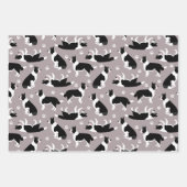 Border Collie and Paw Print Geschenkpapier Set (Vorderseite 3)