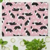 Border Collie and Paw Print Kitchtuch Geschirrtuch (Gefaltet)