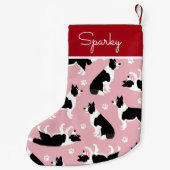 Border Collie and Paw Print Kleiner Weihnachtsstrumpf (Rückseite)