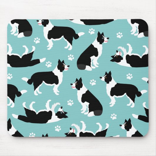 Border Collie and Paw Print Mousepad (Vorne)