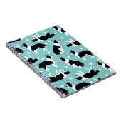 Border Collie and Paw Print Notizblock (Rechte Seite)