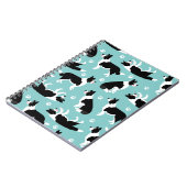 Border Collie and Paw Print Notizblock (Linke Seite)