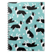 Border Collie and Paw Print Notizblock (Vorderseite)