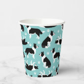 Border Collie and Paw Print Pappbecher (Links)