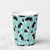 Border Collie and Paw Print Pappbecher (Rechts)