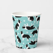 Border Collie and Paw Print Pappbecher (Vorderseite)