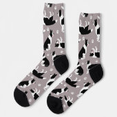 Border Collie and Paw Print Socken (Linkes Detail)