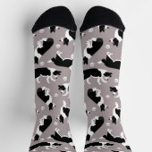 Border Collie and Paw Print Socken (Oben)