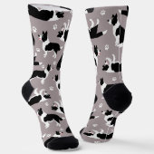 Border Collie and Paw Print Socken (Gewinkelt)