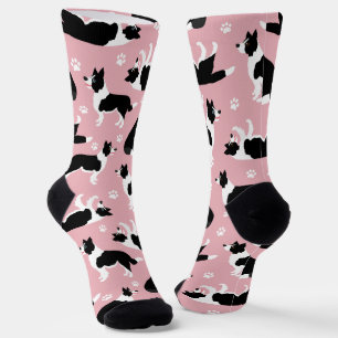 Border Collie and Paw Print Socken